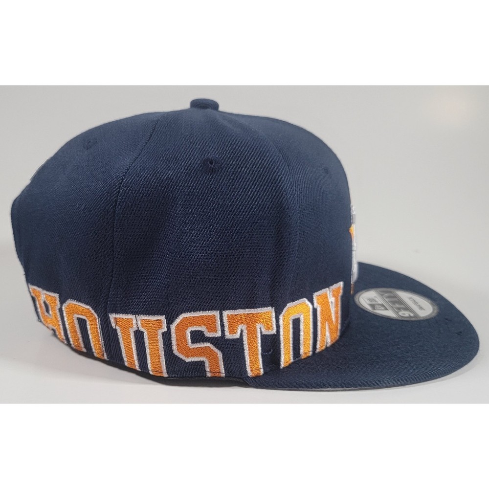 Houston Astros New Era Blue Adjustable Snapback Hat Side Split MLB Baseball Cap - Picture 4 of 10
